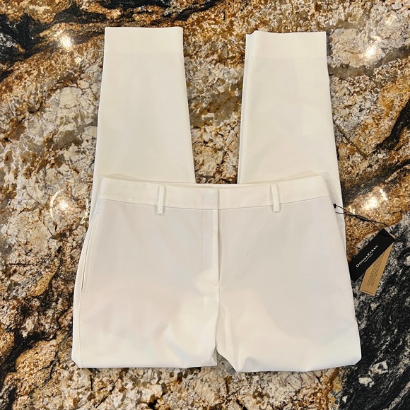 NWT Donna Karan Ivory/Winter White Ankle Zipper Slit Pants - SIZE 10 - Picture 2 of 10